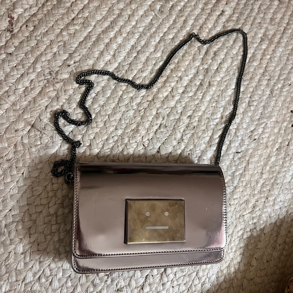 Acne studios metallic lilac purse